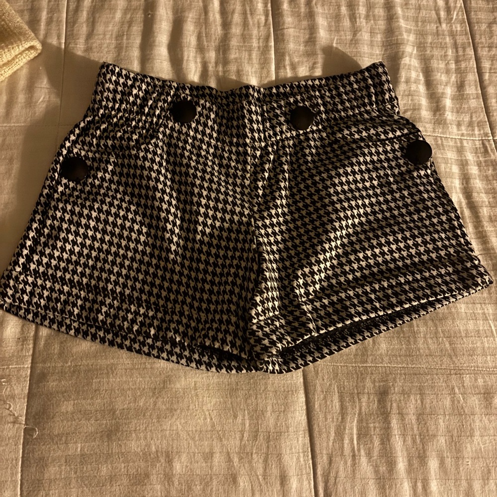 Marineblu Houndstooth High Waist Shorts